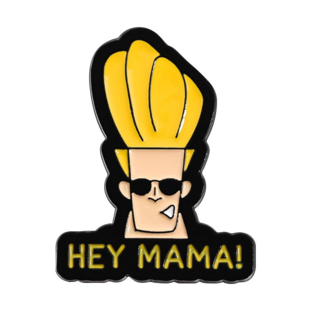 Funny Retro Cartoon Enamel Pin | “Hey Mama!” Quote Pin | 90s Style Comic Charact